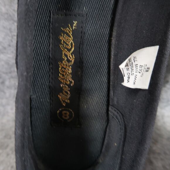 New York Lites Shoes Womens 8 Slippers Velvet Embroidered Horn Holly Black Flats - Picture 10 of 16